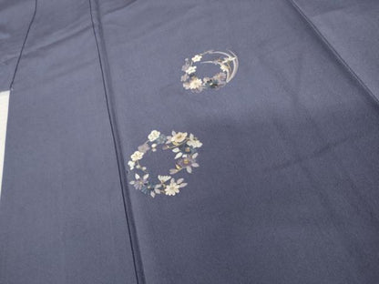 平和屋着物●訪問着　総刺繍　花丸文　金糸　正絹　逸品　AABK6345cs