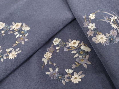 平和屋着物●訪問着　総刺繍　花丸文　金糸　正絹　逸品　AABK6345cs