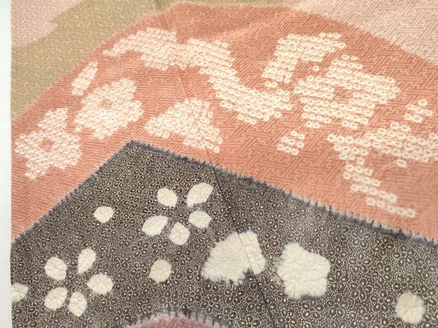 平和屋着物●訪問着　絞り　舞花文　金彩　正絹　逸品　AABK6346cs
