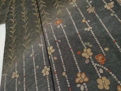 平和屋着物●訪問着　枝垂れ草花文　暈し染め　金彩　正絹　逸品　未使用　AABK6352cs