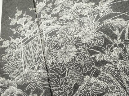 平和屋着物●伝統工芸師　服部光擴　江戸小紋　訪問着　松竹梅文　正絹　逸品　AABK6356cs