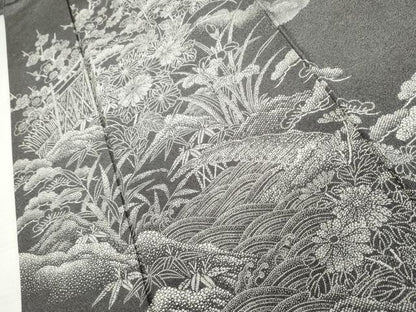 平和屋着物●伝統工芸師　服部光擴　江戸小紋　訪問着　松竹梅文　正絹　逸品　AABK6356cs