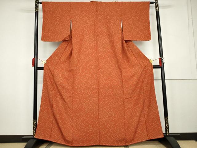 平和屋着物●上質な小紋　舞花文　正絹　逸品　AABK6359cs