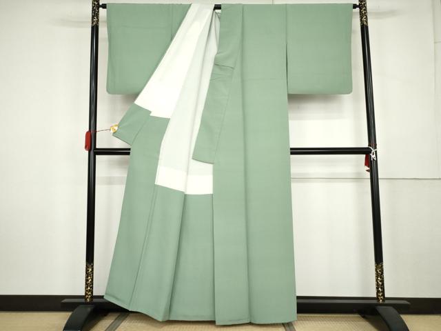平和屋着物●上質な色無地　薄青色　正絹　逸品　AABK6360cs