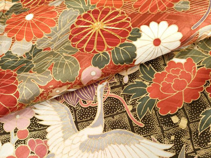平和屋着物●豪華振袖　駒刺繍　吉祥飛鶴文　暈し染め　金彩　正絹　逸品　AABK6362cs