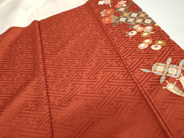 平和屋着物●豪華振袖　駒刺繍　吉祥飛鶴文　暈し染め　金彩　正絹　逸品　AABK6362cs