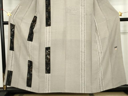 平和屋着物●訪問着　作家物　短冊草花文　金彩　正絹　逸品　AABK6363cs