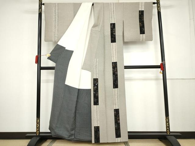 平和屋着物●訪問着　作家物　短冊草花文　金彩　正絹　逸品　AABK6363cs