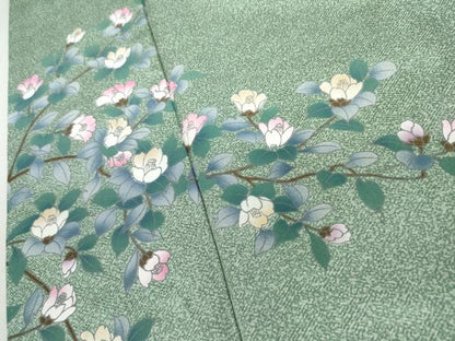 平和屋着物●訪問着　枝花文　正絹　逸品　AABK6364cs