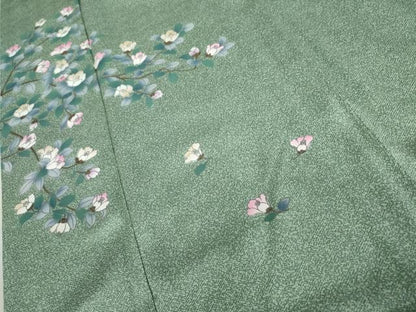 平和屋着物●訪問着　枝花文　正絹　逸品　AABK6364cs