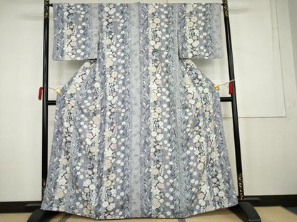 平和屋着物●小紋　辻が花　花鳥文　洗える着物　AABK6365cs
