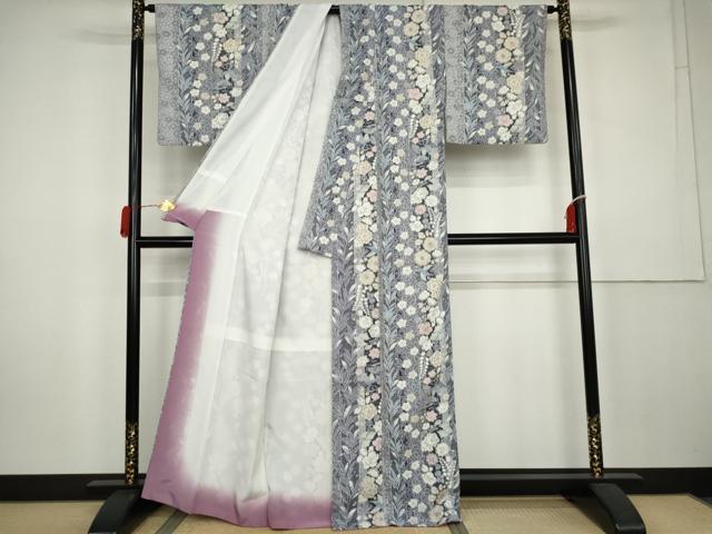 平和屋着物●小紋　辻が花　花鳥文　洗える着物　AABK6365cs