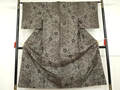 平和屋着物●本場大島紬　9マルキ　花唐草文　正絹　逸品　未使用　AABK6372cs