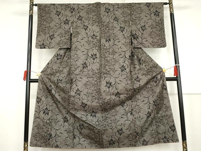 平和屋着物●本場大島紬　9マルキ　花唐草文　正絹　逸品　未使用　AABK6372cs