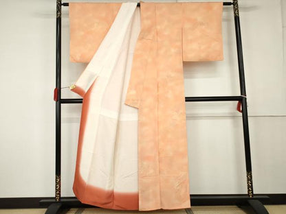 平和屋着物●上質な小紋　地紋起こし　葡萄枝葉文　暈し染め　正絹　逸品　AABK6380cs