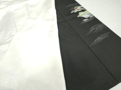 平和屋着物●豪華黒留袖　立波松竹梅風景文　暈し染め　金彩　正絹　逸品　AABK6381cs