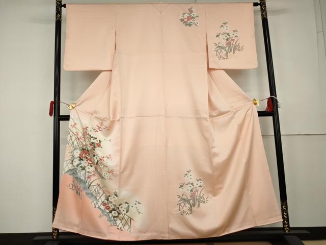 平和屋着物●訪問着　枝花文　暈し染め　正絹　逸品　AABK6384cs