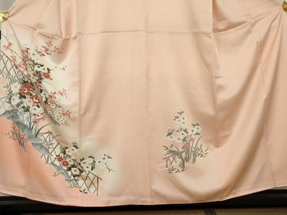 平和屋着物●訪問着　枝花文　暈し染め　正絹　逸品　AABK6384cs