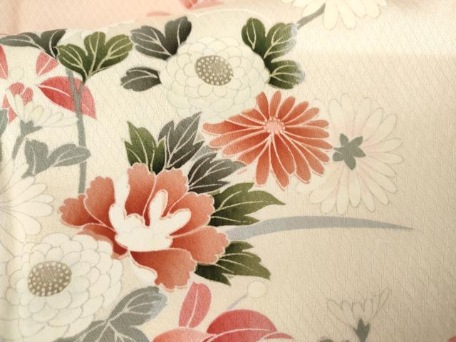 平和屋着物●訪問着　枝花文　暈し染め　正絹　逸品　AABK6384cs