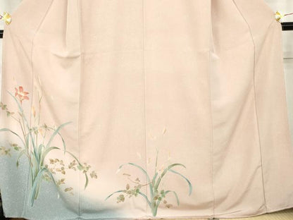 平和屋着物●訪問着　友禅　枝花文　暈し染め　正絹　逸品　未使用　AABK6387cs