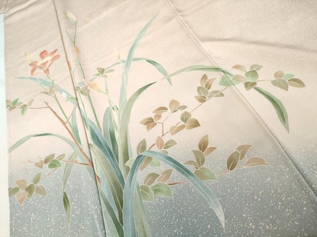 平和屋着物●訪問着　友禅　枝花文　暈し染め　正絹　逸品　未使用　AABK6387cs