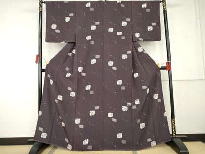 平和屋着物●上質な小紋　絞り文様　正絹　逸品　未使用　AABK6391cs