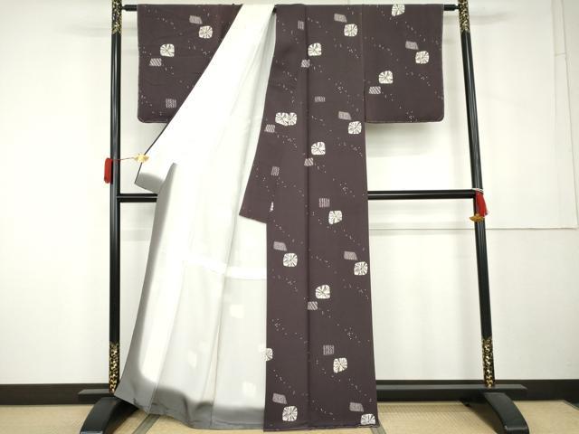平和屋着物●上質な小紋　絞り文様　正絹　逸品　未使用　AABK6391cs