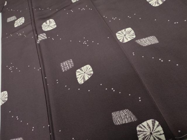 平和屋着物●上質な小紋　絞り文様　正絹　逸品　未使用　AABK6391cs