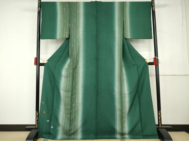 平和屋着物●訪問着　駒刺繍　舞花間道　暈し染め　金彩　正絹　逸品　AABK6392cs