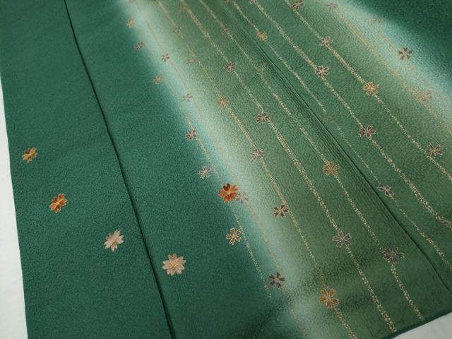 平和屋着物●訪問着　駒刺繍　舞花間道　暈し染め　金彩　正絹　逸品　AABK6392cs
