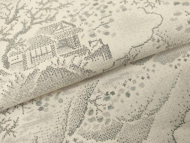 平和屋着物●本場大島紬　白大島　9マルキ　重ね山風景文　正絹　逸品　AABK6400cs