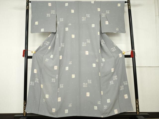 平和屋着物●上質な小紋　跳び兎　正絹　逸品　AABK6401cs