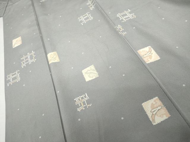 平和屋着物●上質な小紋　跳び兎　正絹　逸品　AABK6401cs