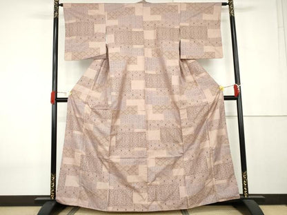 平和屋着物●本場大島紬　7マルキ　色紙重ね吉祥文　正絹　逸品　AABK6405cs
