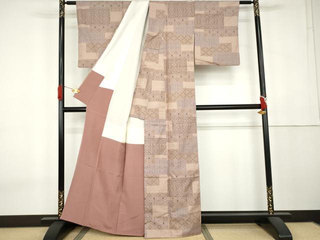 平和屋着物●本場大島紬　7マルキ　色紙重ね吉祥文　正絹　逸品　AABK6405cs