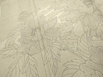 平和屋着物●本塩沢　訪問着　作家物　流水草花文　正絹　逸品　未使用　AABK6412cs