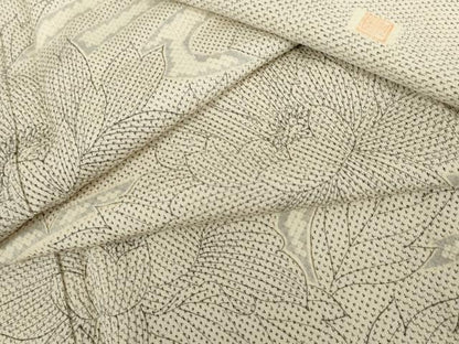 平和屋着物●本塩沢　訪問着　作家物　流水草花文　正絹　逸品　未使用　AABK6412cs