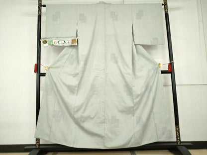 平和屋着物●本場結城紬　重要無形文化財　80亀甲　飛び亀甲　色紙重ね文　奥順謹製　証紙付き　正絹　逸品　AABK6413cs