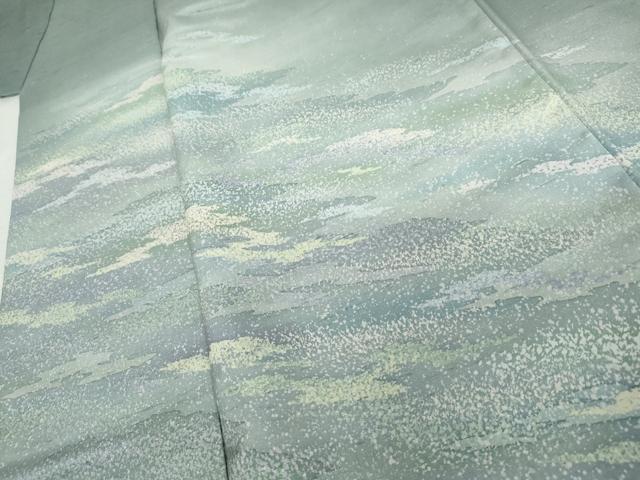 平和屋着物●石川県指定無形文化財　牛首紬　白山工房　手織り　訪問着　霞文　正絹　逸品　AABK6414cs