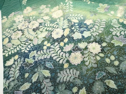 平和屋着物●訪問着　辻が花　暈し染め　金通し地　さが美扱い　正絹　逸品　AABK6419cs
