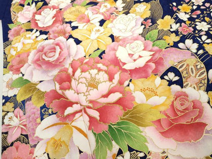 平和屋着物●豪華振袖・長襦袢(無双仕立て)セット　刺繍　花蝶文　金糸　金彩　ロング丈　正絹　逸品　AABK6422cs