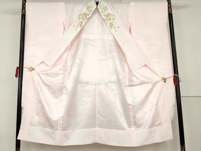 平和屋着物●豪華振袖・長襦袢(無双仕立て)セット　刺繍　花蝶文　金糸　金彩　ロング丈　正絹　逸品　AABK6422cs