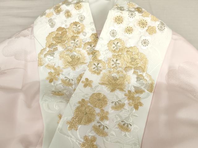 平和屋着物●豪華振袖・長襦袢(無双仕立て)セット　刺繍　花蝶文　金糸　金彩　ロング丈　正絹　逸品　AABK6422cs