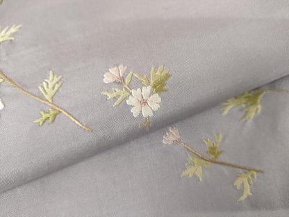 平和屋着物●本場縞大島紬　訪問着　総刺繍　枝花文　正絹　逸品　未使用　AABK6424cs