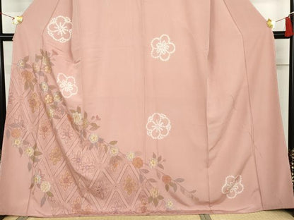平和屋着物●中国三大刺繍 汕頭刺繍 スワトウ刺繍 訪問着 絞り 枝花文 金銀糸 やまと誂製 ロング丈 正絹 逸品 未使用 AABK6425cs