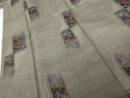 平和屋着物●本場大島紬　9マルキ　枝花文　正絹　逸品　未使用　AABK6429cs