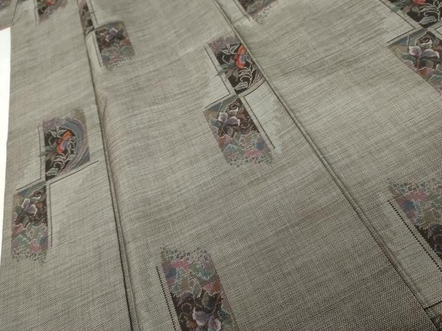 平和屋着物●本場大島紬　9マルキ　枝花文　正絹　逸品　未使用　AABK6429cs