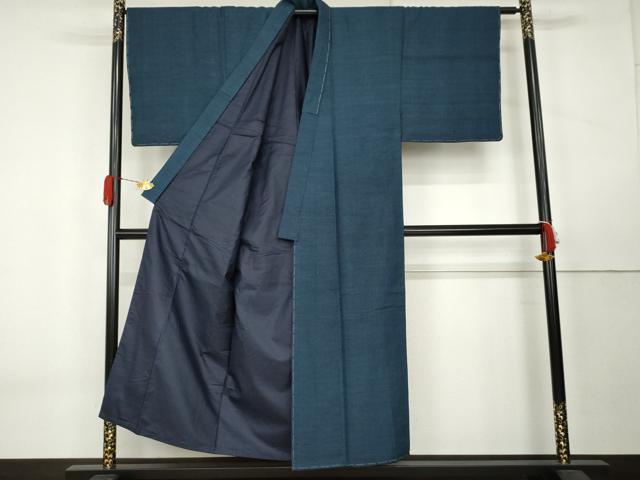 平和屋着物●男性　紬　アンサンブル　120亀甲　総詰め　正絹　逸品　AABK6431cs