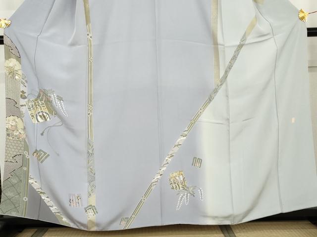 平和屋着物●訪問着　作家物　駒刺繍　源氏香花蝶丸文　暈し染め　金彩　正絹　逸品　AABK6433cs