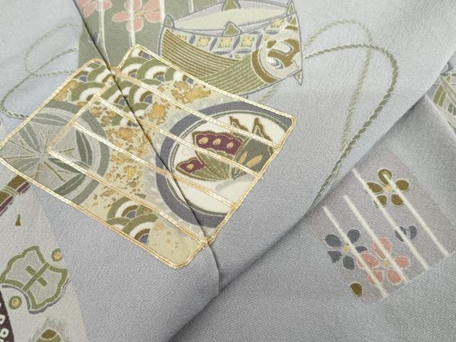 平和屋着物●訪問着　作家物　駒刺繍　源氏香花蝶丸文　暈し染め　金彩　正絹　逸品　AABK6433cs